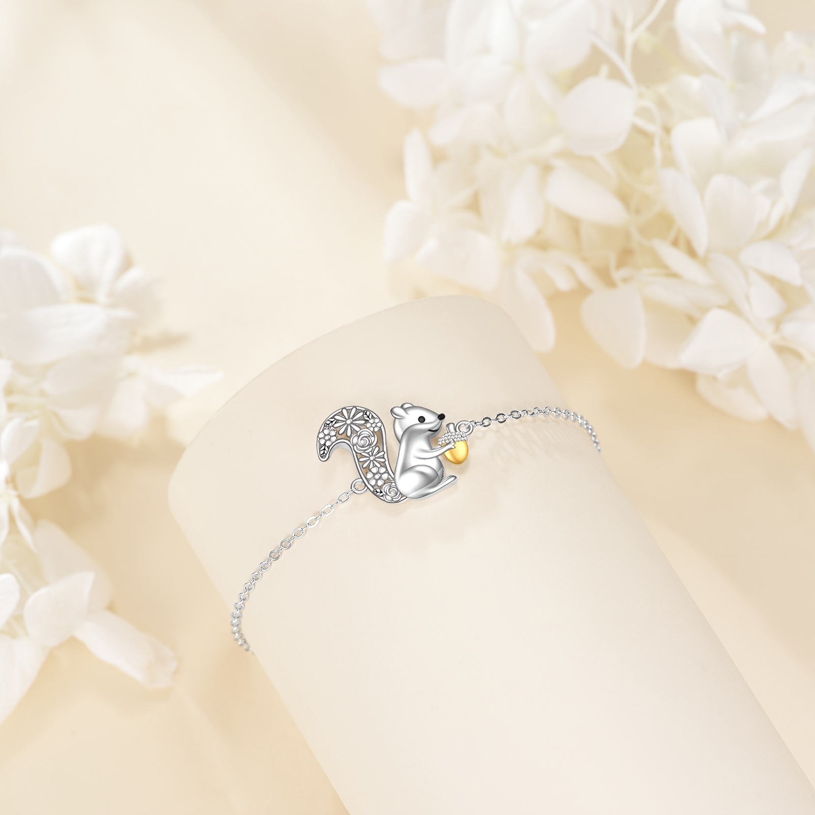925 Sterling Silver Squirrel Bracelet for Women